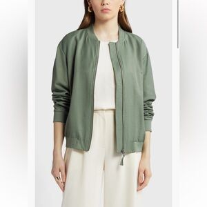 NWOT Nordstrom Bomber Jacket - olive green - size small